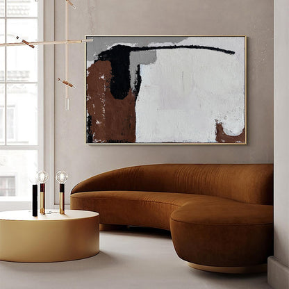 Modern Wabi-Sabi Abstract Oil Painting for Minimalist Home Decor