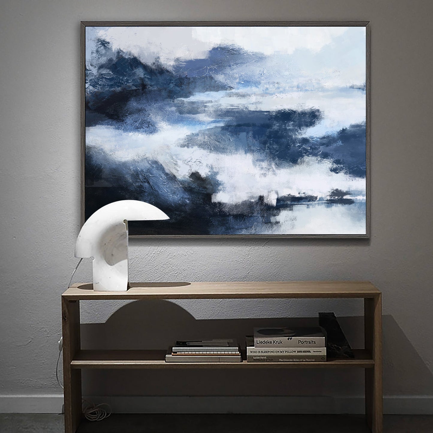 Stunning Blue Abstract Oil Painting for Modern Home Decor