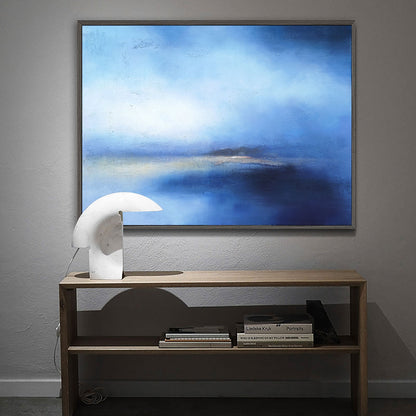 Serene Blue Ocean Abstract Oil Painting for Modern Home Decor and Tranquil Spaces