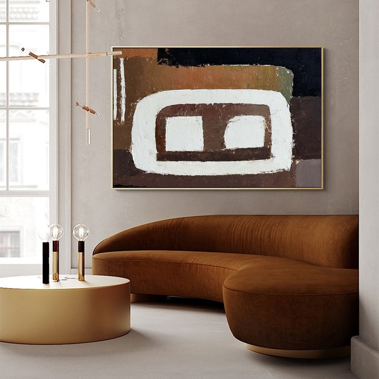 Modern Wabi-Sabi Abstract Oil Painting for Contemporary Home Decor