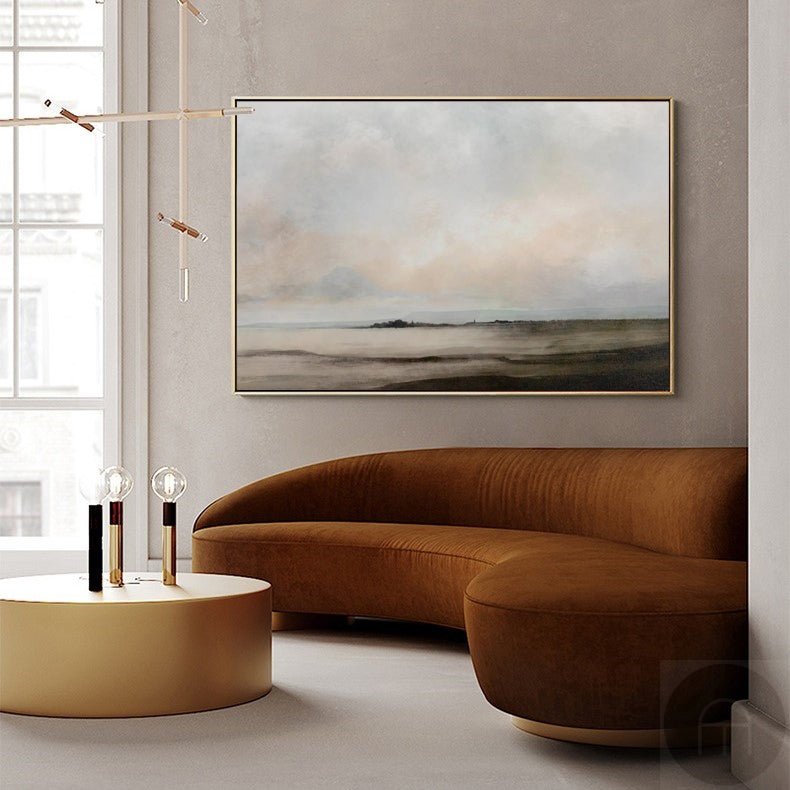 Serene Modern Landscape Oil Painting for Home Decor and Art Collection