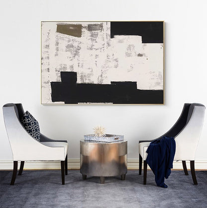 Elegant Wabi-Sabi Minimalist Oil Painting for Modern Home Decor and Art Lovers