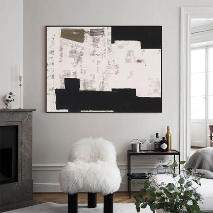 Elegant Wabi-Sabi Minimalist Oil Painting for Modern Home Decor and Art Lovers