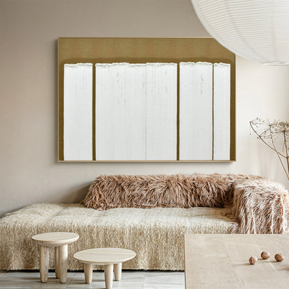 Elegant Wabi-Sabi Minimalist Oil Painting for Serene Home Decor