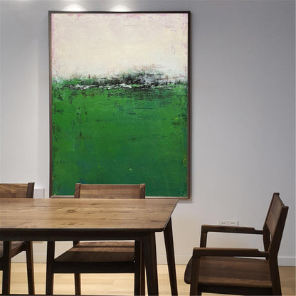 Serene Green Landscape Oil Painting for Modern Home Decor