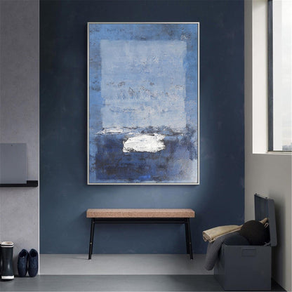 Serene Blue Abstract Oil Painting for Modern Home Decor