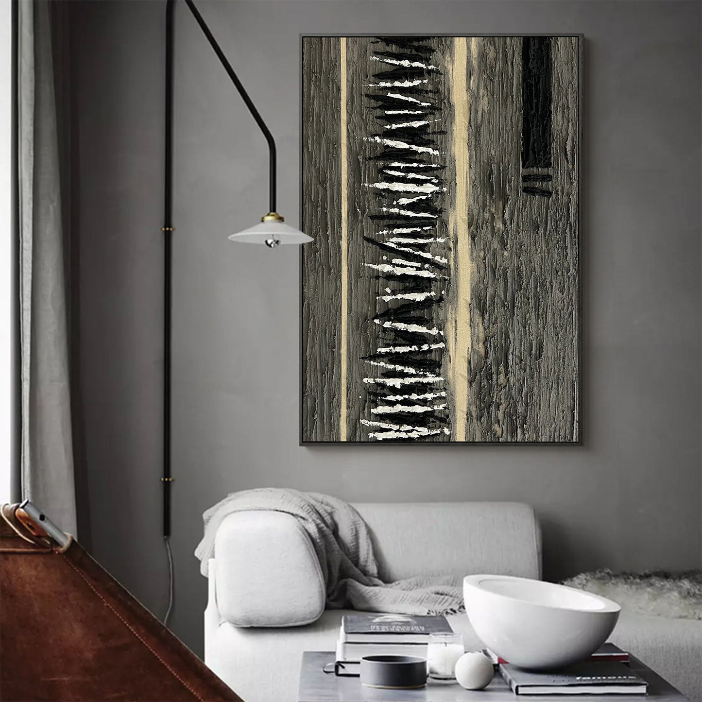 Abstract Minimalist Oil Painting for Modern Home Decor