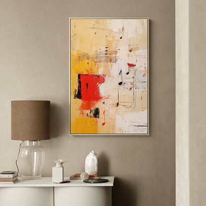 Musical Harmony Abstract Oil Painting for Modern Home Decor