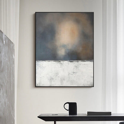 Modern Wabi-Sabi Oil Painting for Minimalist Home Decor and Tranquil Spaces