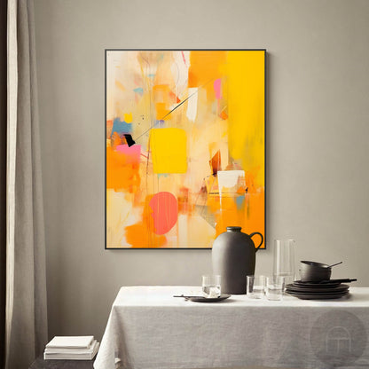 Vibrant Abstract Oil Painting with Bold Colors for Modern Home Decor