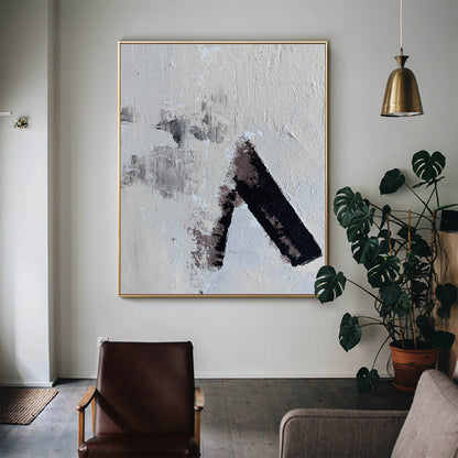 Contemporary Abstract Oil Painting with Bold Textures and Subtle Color Palette