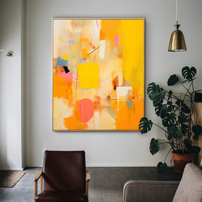 Vibrant Abstract Oil Painting with Bold Colors for Modern Home Decor