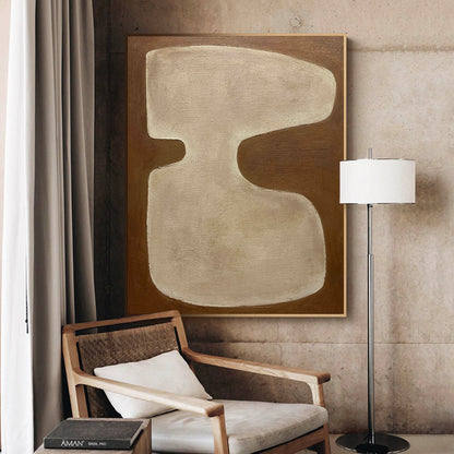 Contemporary Minimalist Geometric Oil Painting for Modern Home Decor