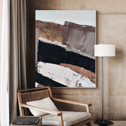 Contemporary Abstract Oil Painting with Rich Textures and Bold Colors