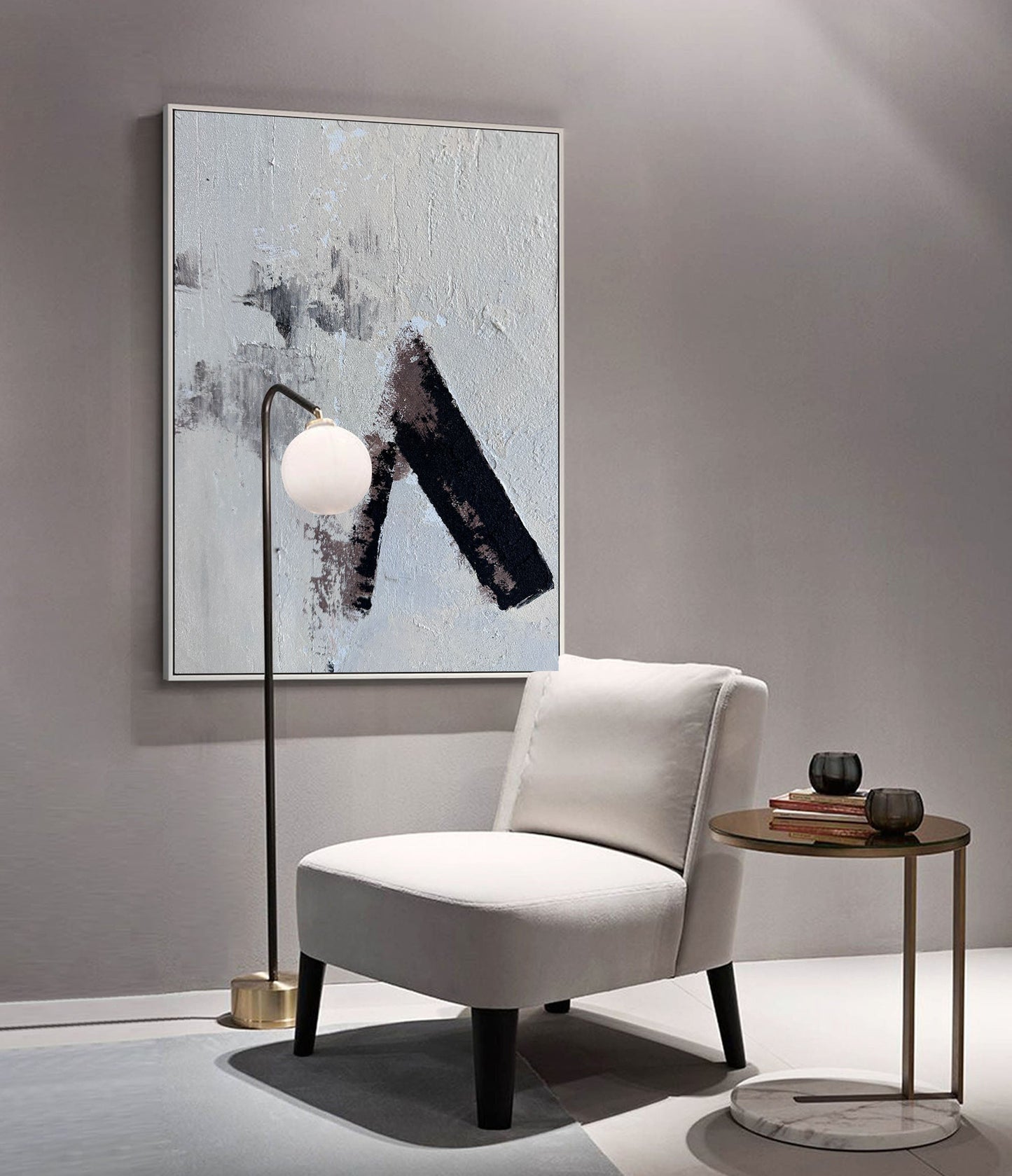 Contemporary Abstract Oil Painting with Bold Textures and Subtle Color Palette