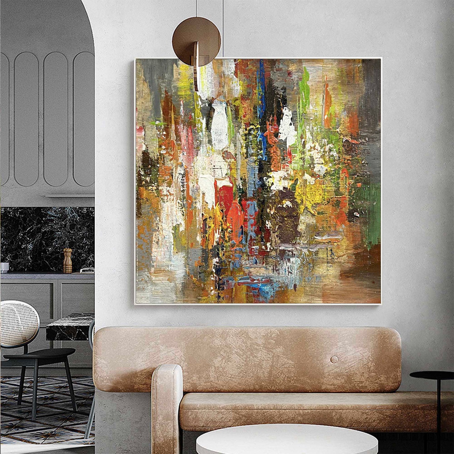 Vibrant Colorful Abstract Oil Painting for Modern Art Collectors