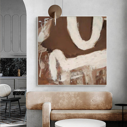 Elegant Wabi-Sabi Minimalist Oil Painting for Serene Home Decor