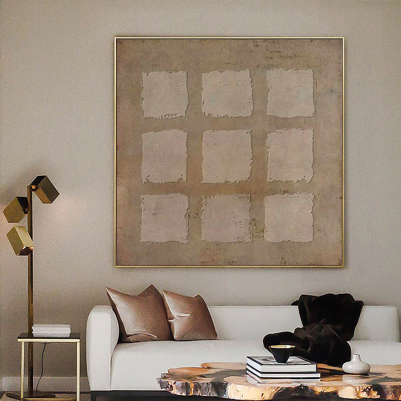 Serene Wabi-Sabi Minimalist Oil Painting for Modern Home Decor