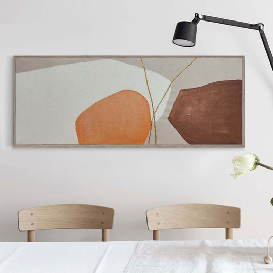 Abstract Earthy Tones Oil Painting for Modern Home Decor