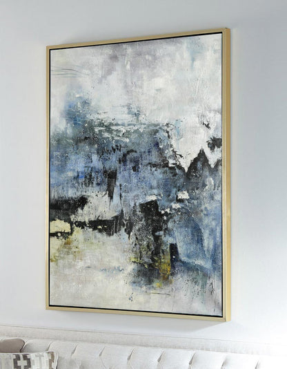 Tranquil Blue Abstract Oil Painting for Modern Home Decor