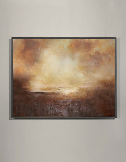 Serene Coastal Abstract Oil Painting for Modern Home Decor and Art Collectors