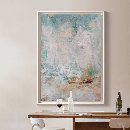 Serene Blue Abstract Oil Painting for Modern Home Decor and Art Enthusiasts