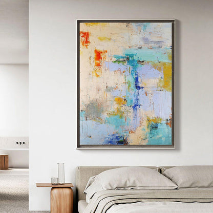 Vibrant Abstract Oil Painting with Dynamic Colors and Textures for Modern Decor