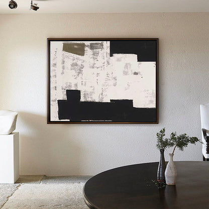 Elegant Wabi-Sabi Minimalist Oil Painting for Modern Home Decor and Art Lovers
