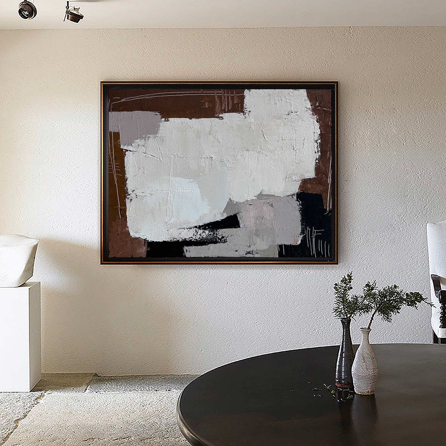 Modern Wabi-Sabi Abstract Oil Painting for Stylish Home Decor