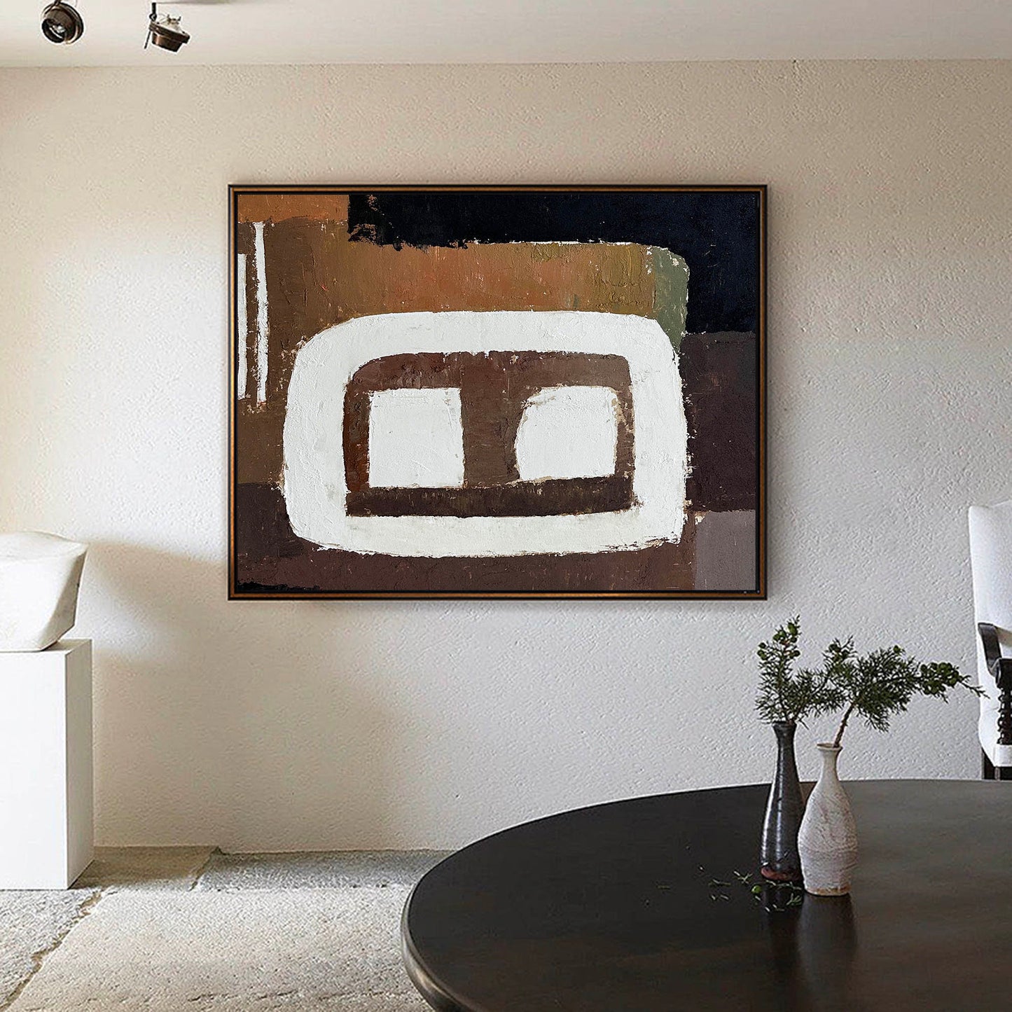 Modern Wabi-Sabi Abstract Oil Painting for Contemporary Home Decor