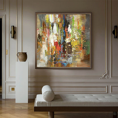 Vibrant Colorful Abstract Oil Painting for Modern Art Collectors