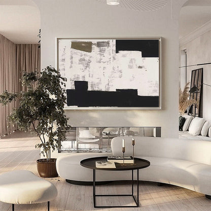 Elegant Wabi-Sabi Minimalist Oil Painting for Modern Home Decor and Art Lovers