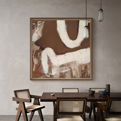 Elegant Wabi-Sabi Minimalist Oil Painting for Serene Home Decor