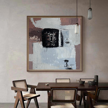 Contemporary Abstract Oil Painting with Neutral Tones for Modern Decor