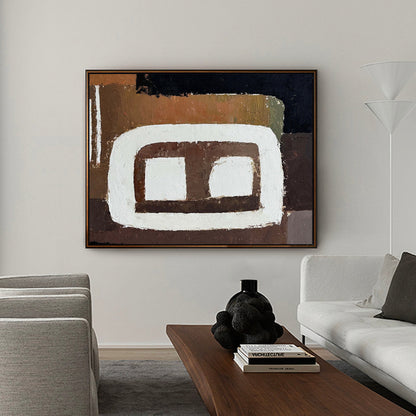 Modern Wabi-Sabi Abstract Oil Painting for Contemporary Home Decor