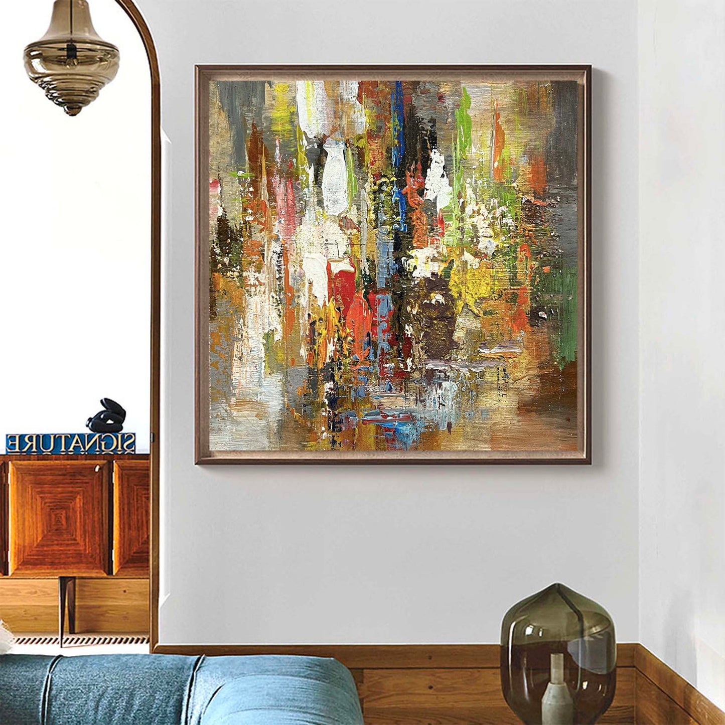 Vibrant Colorful Abstract Oil Painting for Modern Art Collectors