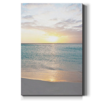 Tranquil Sunset Over Serene Ocean Waters - Oil Painting