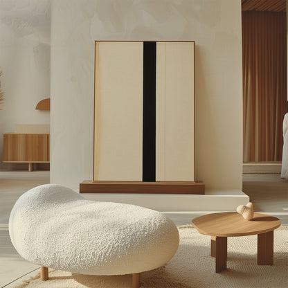 Contemporary Neutral Abstract Oil Painting for Modern Home Decor