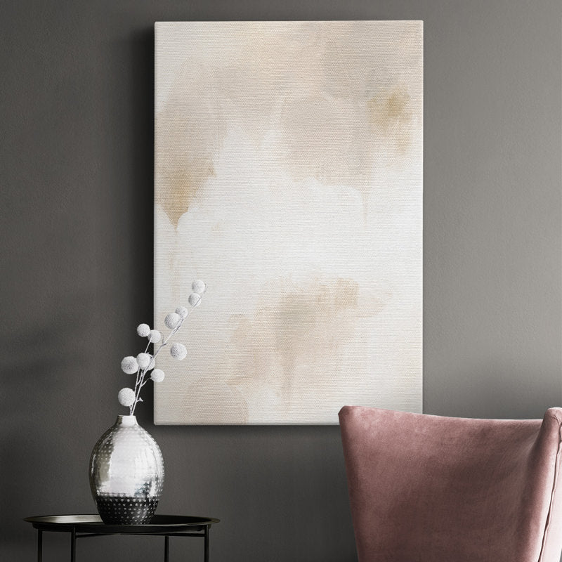 Serene Abstract Oil Painting in Neutral Tones for Modern Home Decor