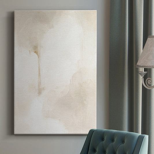 Serene Neutral Glow Abstract Oil Painting for Calm Indoor Decor
