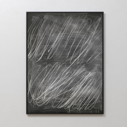 Abstract Chalkboard Inspired Oil Painting for Modern Home Decor