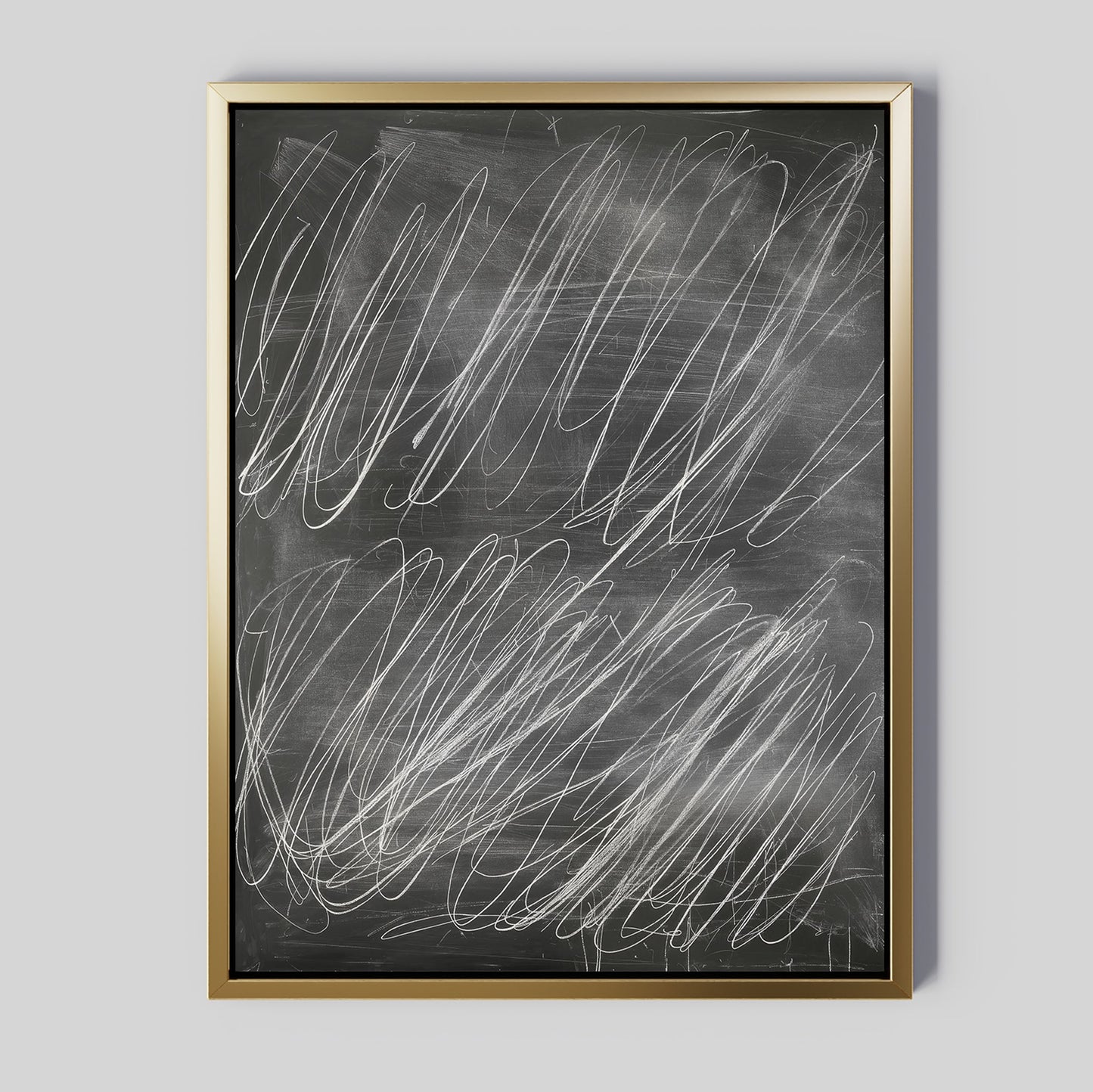 Abstract Chalkboard Inspired Oil Painting for Modern Home Decor