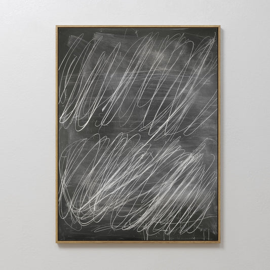 Abstract Chalkboard Inspired Oil Painting for Modern Home Decor