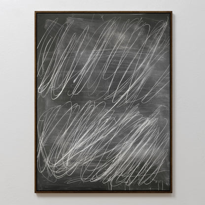 Abstract Chalkboard Inspired Oil Painting for Modern Home Decor