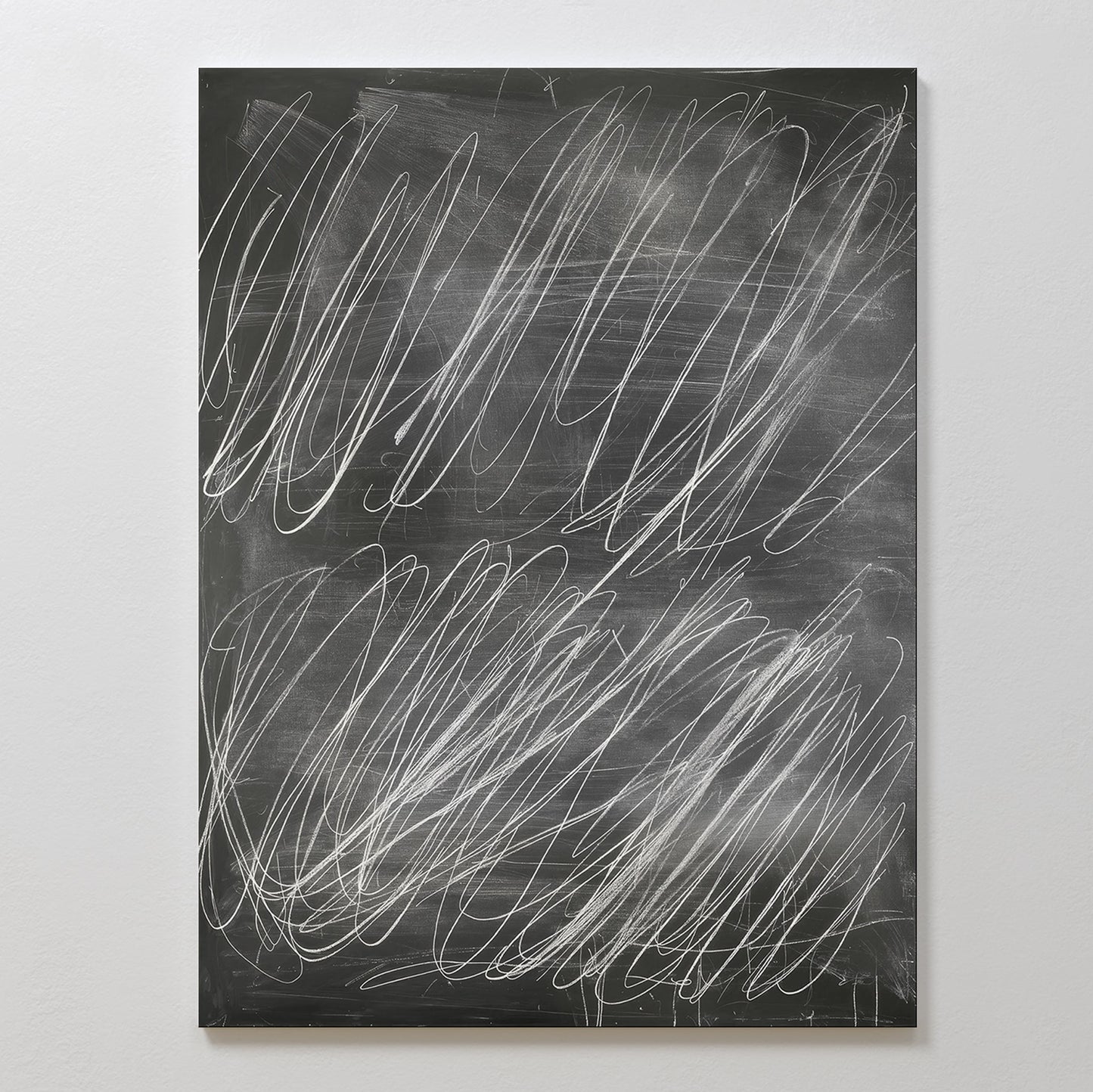 Abstract Chalkboard Inspired Oil Painting for Modern Home Decor