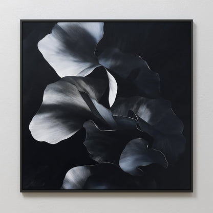 Elegant Nocturnal Floral Abstract Oil Painting for Modern Decor