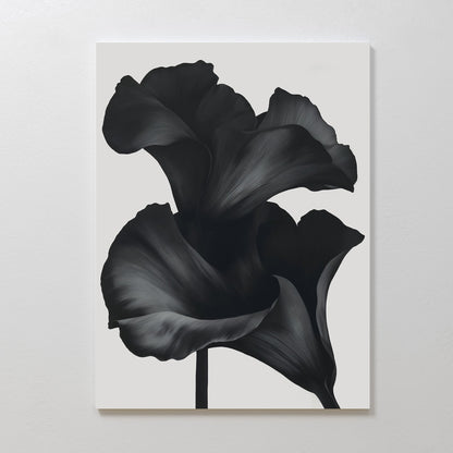 Elegant Black Floral Abstract Oil Painting for Modern Home Decor