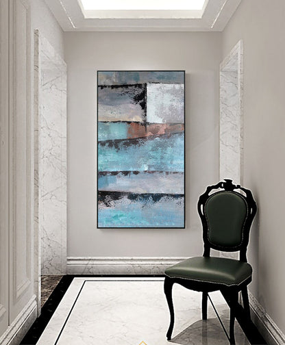 Abstract Oceanic Layers - Modern Oil Painting for Contemporary Home Decor