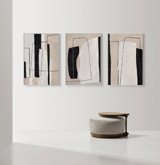 Elegant Minimalist Abstract Oil Painting for Modern Home Decor