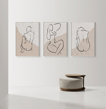 Elegant Minimalist Nude Line Art for Modern Home Decor